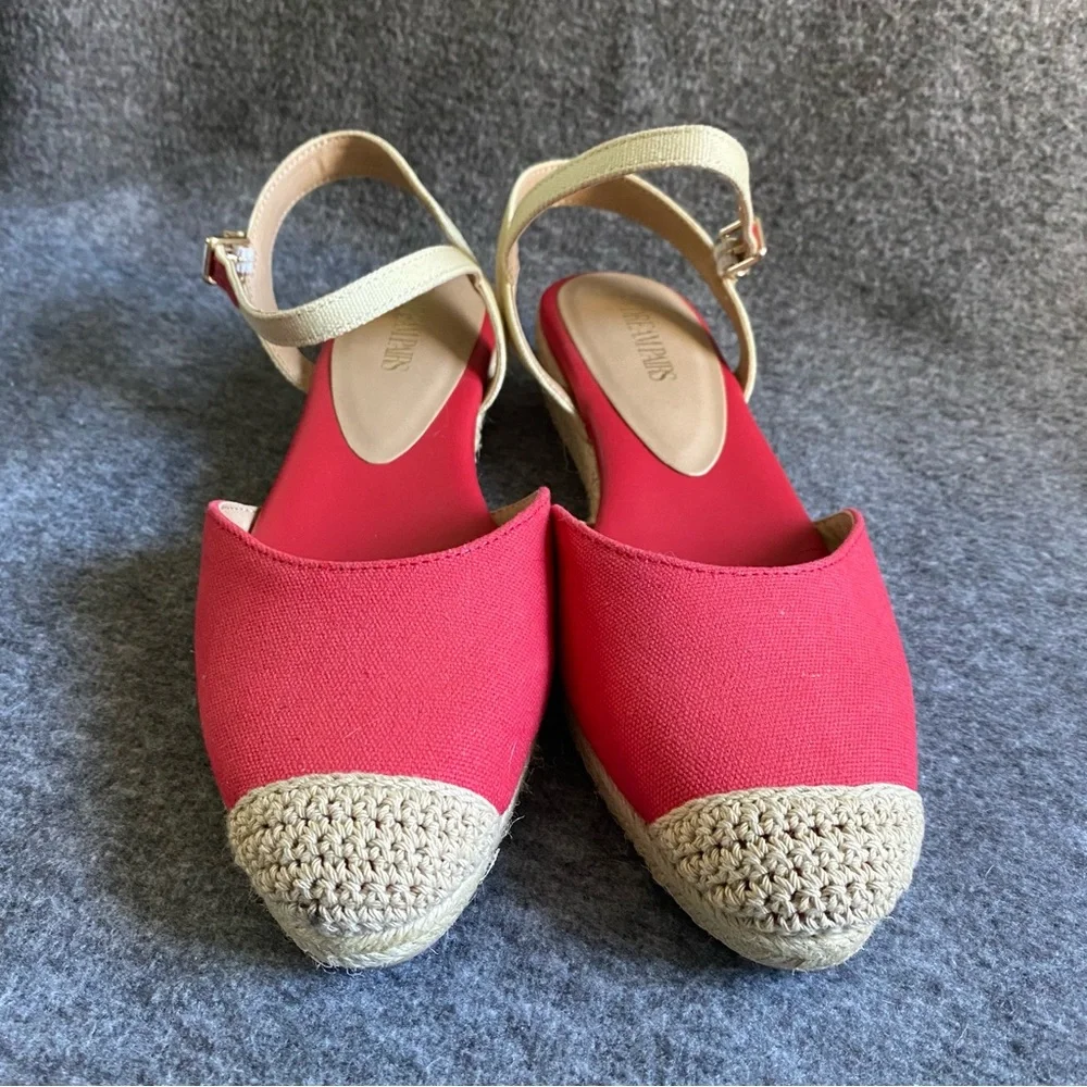 Dream Paris Espadrille Shoes Women’s Size 10 Wedge‎ Closed Toe Ankle Strap